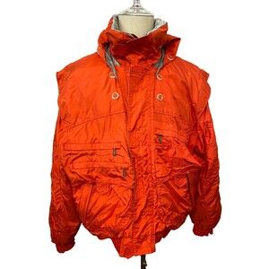 Vtg KILLY Ski Jacket Men’s 44 FRANCE Winter Puffer Coat Orange Silver Retro 90's